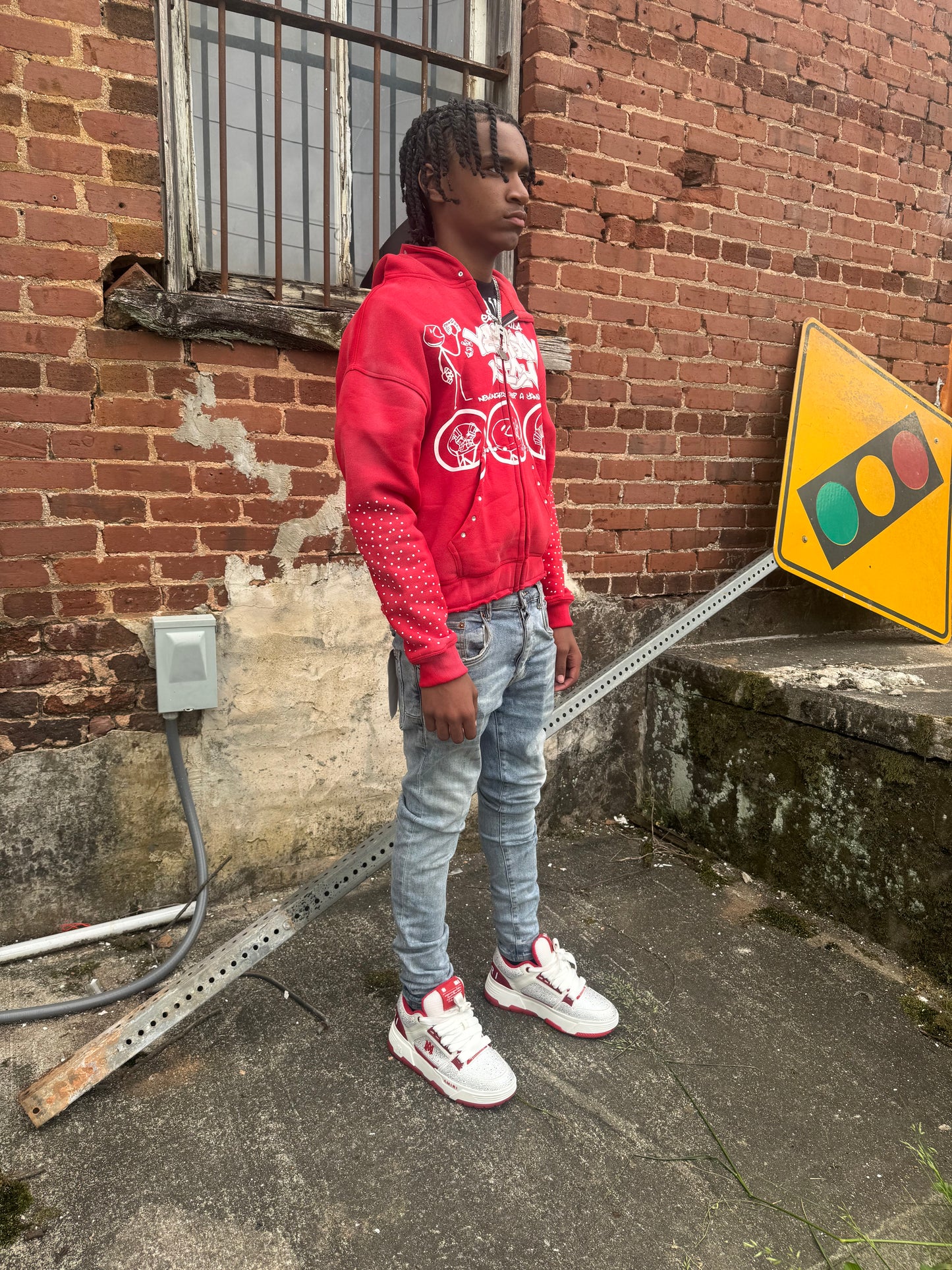 Red 'Neva Hungry. Keep a Yamsamwich" Zip-up