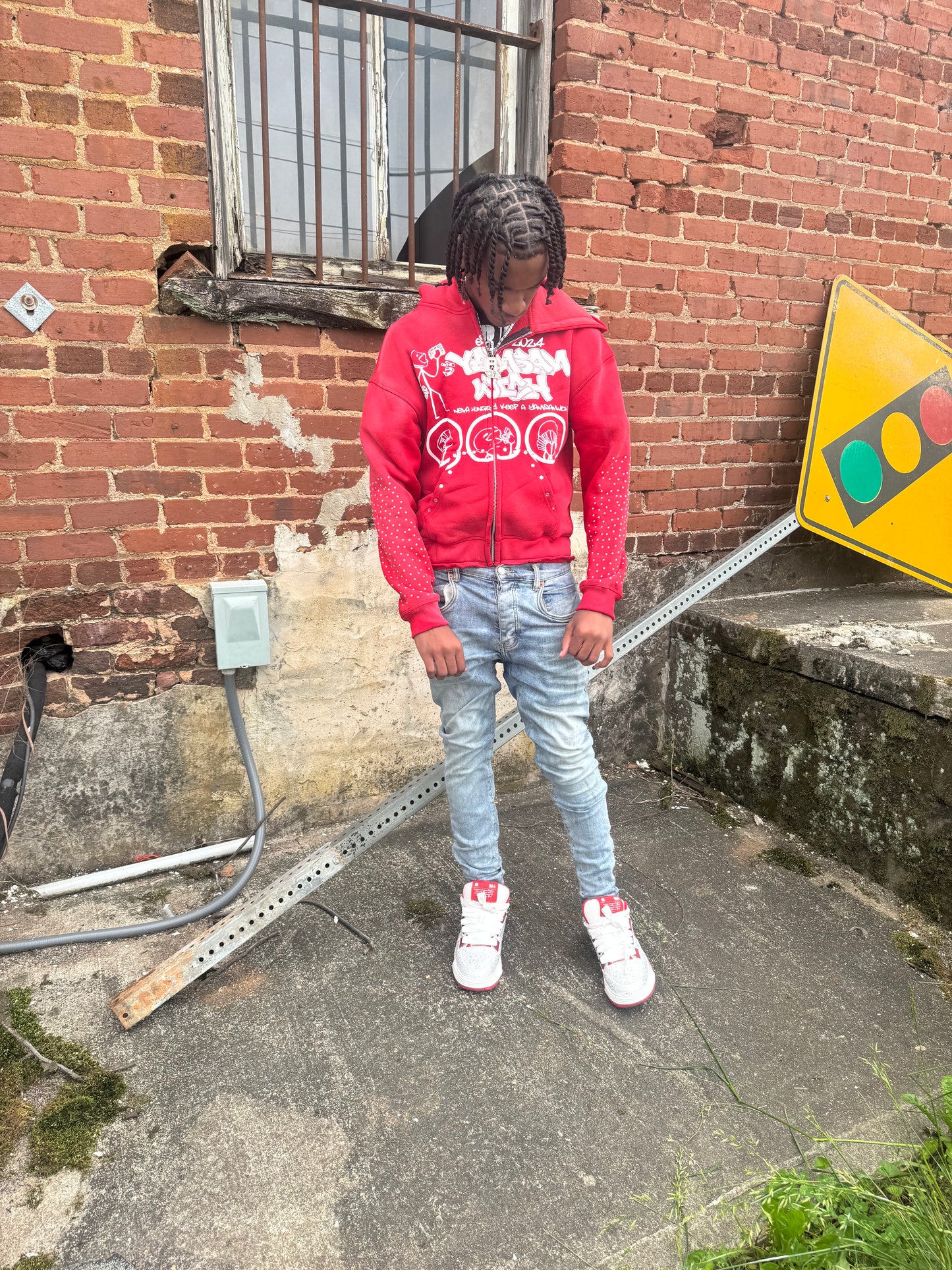 Red 'Neva Hungry. Keep a Yamsamwich" Zip-up