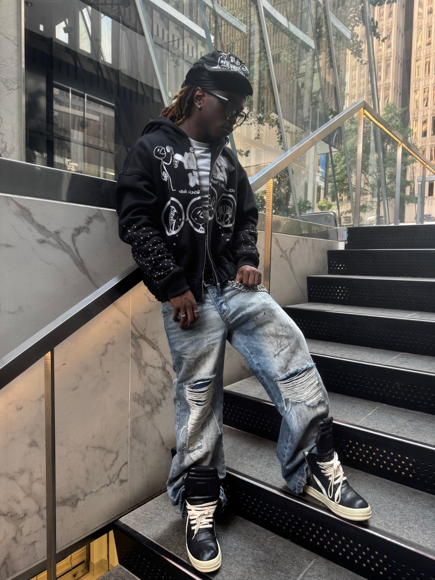 Black 'Neva Hungry. Keep a Yamsamwich" Zip-up