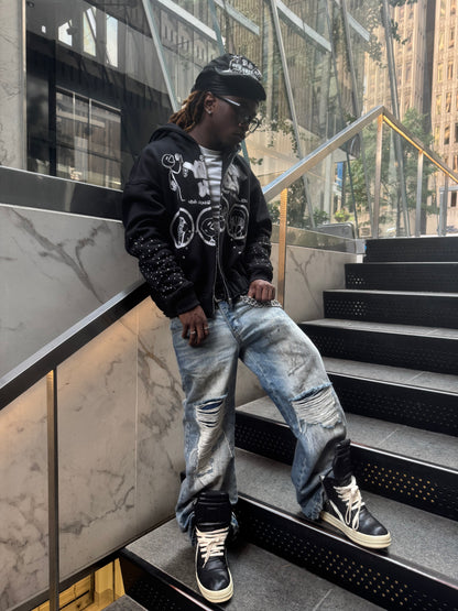 Black 'Neva Hungry. Keep a Yamsamwich" Zip-up