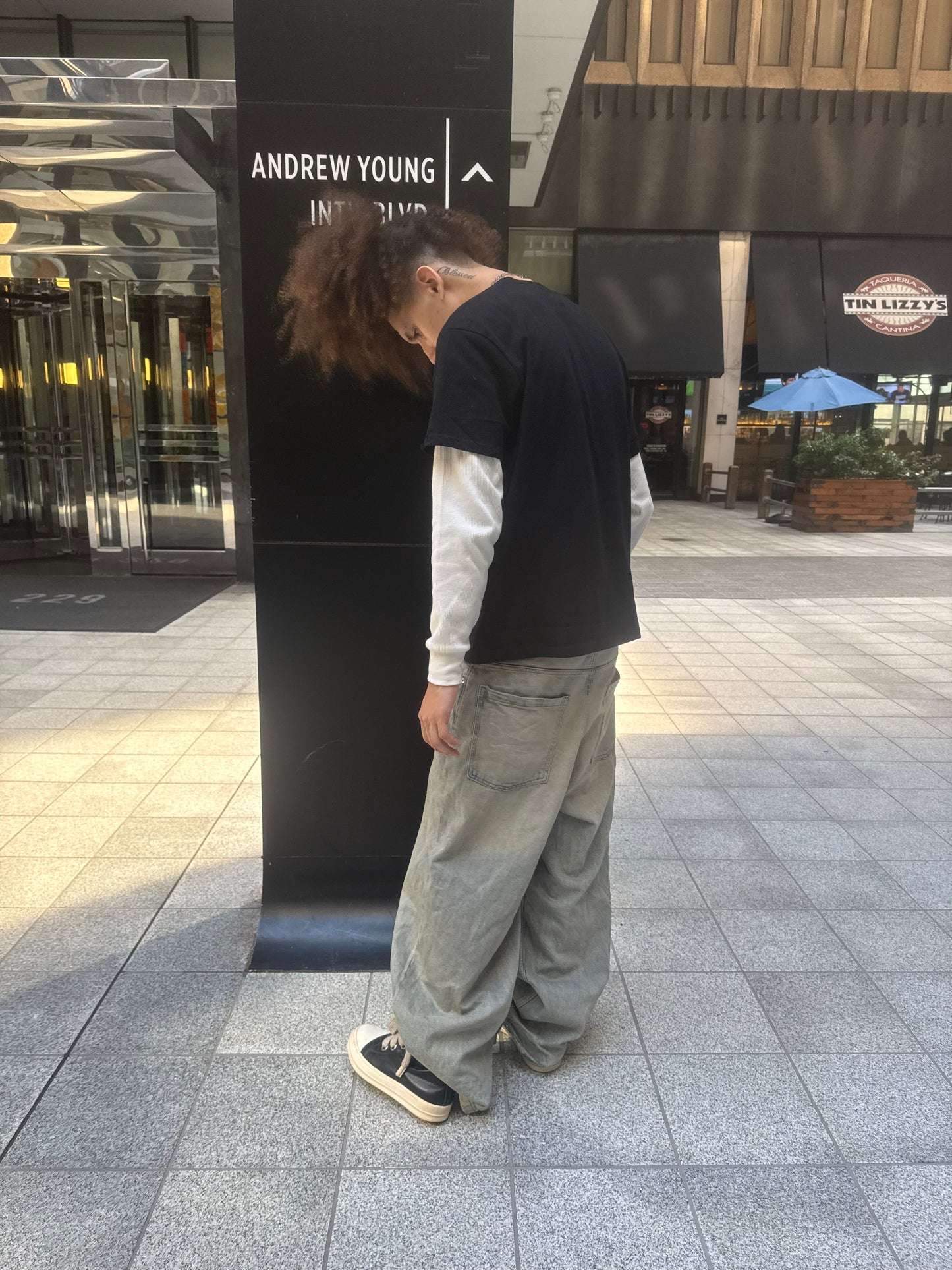 "DUE TIME" Distressed Double Sleeved Thermal