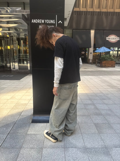 "DUE TIME" Distressed Double Sleeved Thermal