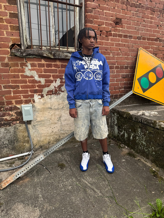 Blue 'Neva Hungry. Keep a Yamsamwich" Zip-up