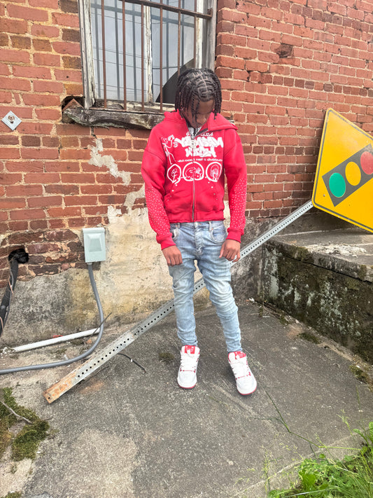 Red 'Neva Hungry. Keep a Yamsamwich" Zip-up