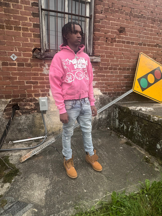 Pink 'Neva Hungry. Keep a Yamsamwich" Zip-up