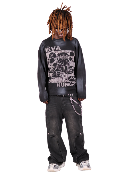 "Neva Hungry" Long Sleeve Thermal